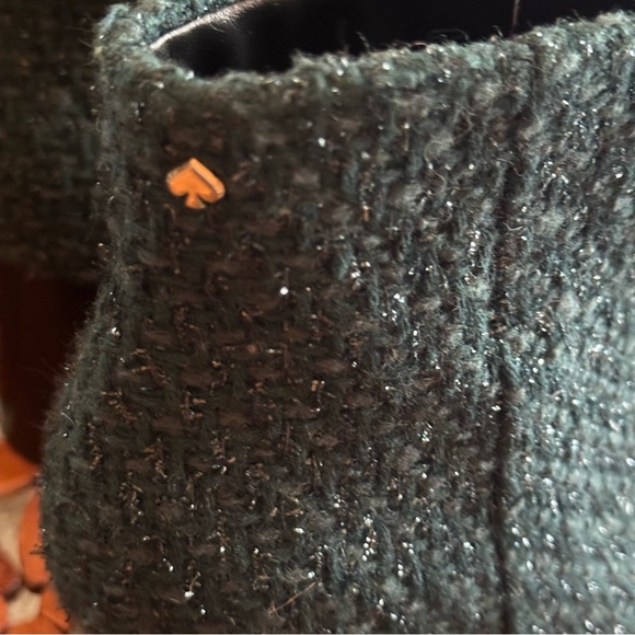 Kate Spade Peacock Green Tweed Giselle Booties